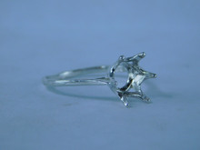 6802 Sterling Silver Ring Setting, 8mm Round Faceted, Size 8.25