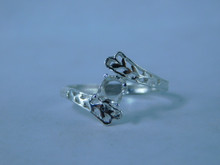 6803 Sterling Silver Ring Setting, 4mm Round Faceted, Size 7.25