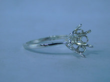 6804 Sterling Silver Ring Setting, 9.5mm Round Faceted, Size 8