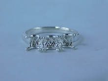 6808 Sterling Silver Ring Setting, 6mm (3-Stone) Round Mother's Ring, Size 7