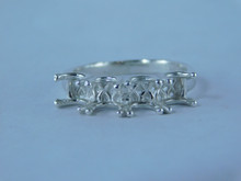 6809 Sterling Silver Ring Setting, 6mm (4-Stone) Mother's Ring, Size 7.5