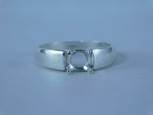 6810 Sterling Silver Ring Setting, 6mm Round Faceted, Size 7.25
