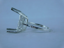 6811 Sterling Silver Ring Setting, 16x12 Emerald Faceted w/ Long Prongs, Size 8.25