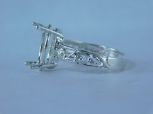 6812 Sterling Silver Ring Setting, 14x7 Marquise Faceted, Size 6.25