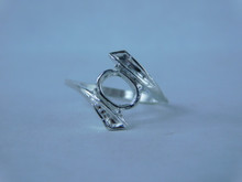 6813 Sterling Silver Ring Setting, 8x6 Oval Faceted, Size 6.5