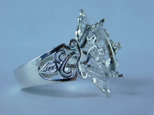 6814 Sterling Silver Ring Setting, 13x9 Oval, Size 10.25