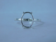 6816 Sterling Silver Ring Setting, 11x9 Cabochon High Dome, Size 8
