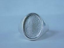 6819 Sterling Silver 16x12 Oval Cabochon, Size 8.75