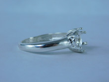 6770 Sterling Silver Ring Setting, 8mm Round Faceted, Size 8.25