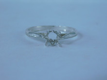 6771 Sterling Silver Ring Setting, 6.5mm Round Faceted, Size 8.5