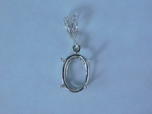 P42 Sterling Silver Pendant Setting, 12x10 Oval