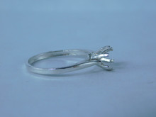 6821 Sterling Silver Ring Setting, 5mm Round Faceted, Size 4.75