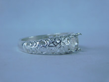 6825 Sterling Silver Ring Setting,7mm Round Faceted, Size 6.75