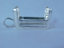 6828 Sterling Silver Pendant, 41x26mm Emerald Faceted