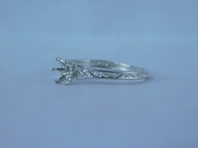 6834 Sterling Silver Ring Setting, 4.5mm Round Faceted, Size 6.75 