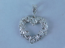 6836 Sterling Silver Pendant, Flower Heart Design