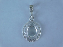 6841 Sterling Silver Pendant Setting, 11x9 Oval Faceted