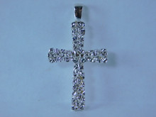6842 Sterling Silver Pendant, Large Nugget Cross