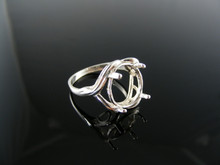 5453 RING SETTING STERLING SILVER, SIZE 7.5, 14X12 MM OVAL STONE