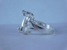 6849 Sterling Silver Ring Setting, 18x13 Oval Faceted, Size 7.5