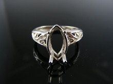 2635  RING SETTING STERLING SILVER, SIZE 5, 12X6 MM MARQUISE STONE