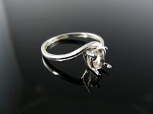 5398 RING SETTING STERLING SILVER, SIZE 6.75, 6X4 MM OVAL FACETED STONE