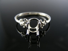 R126  RING SETTING STERLING SILVER, SIZE 9.5, 8X6 MM OVAL STONE