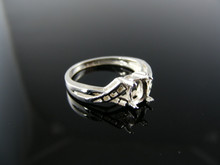 2827  RING SETTING STERLING SILVER, SIZE 6, 6X4 MM OVAL STONE