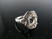 5430 RING SETTING STERLING SILVER, SIZE 7.5, 8x6 MM OVAL STONE