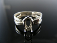 5571  STERLING SILVER RING SETTING, 10X5 MM MARQUISE FACETED GEMSTONE, SIZE 6