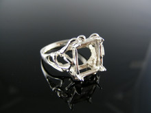 2543  RING SETTING STERLING SILVER, SIZE 6.75, 10X8 MM EMERALD STONE