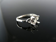 2724  RING SETTING STERLING SILVER, SIZE 5.75, 8x6 MM OVAL STONE