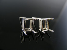 ER7 STERLING SILVER EARRING SETTING, 7X5 MM EMERALD CUT GEMSTONE