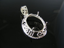 P26  PENDANT SETTING STERLING SILVER, 20X15 MM OVAL STONE