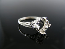 5491 RING SETTING, STERLING SILVER, SIZE 6.75,  9X7 MM OVAL STONE