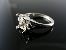 2716 RING SETTING STERLING SILVER, SIZE 5, 8X6 MM EMERALD STONE