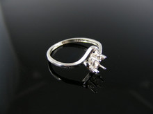 1316 RING SETTNG STERLNG SILVER, SIZE 5, 5X3 MM OVAL STONE