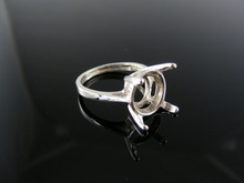 2607 RING SETTING STERLING SILVER, SIZE 4.75, 12X10 MM OVAL STONE