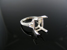 2095  RING SETTING STERLING SILVER, SIZE 8.25, 12X10 MM EMERALD STONE