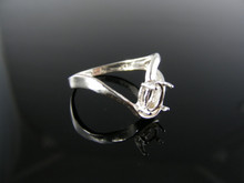 2134 RING SETTNG STERLING SILVER, SIZE 5.75, 6X4MM OV. STONE