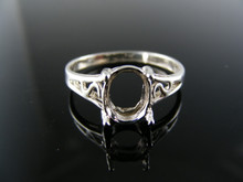 5561 RING SETTING STERLING SILVER, SIZE 8, 8X6 MM OVAL