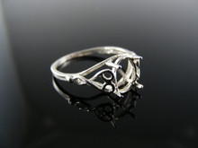 2909 RING SETTING STERLING SILVER, SIZE 6.25, 8X6 MM OVAL STONE