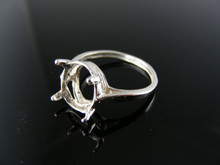 5546 RING SETTING STERLING SILVER, SIZE 6.5, 12X10 MM OVAL FACETED STONE