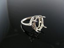 5360  RING SETTING STERLING SILVER, SIZE 6.75,  14X12 MM OVAL STONE