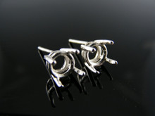 ER11 EARRING SETTING STERLING SILVER, 6 MM ROUND STONE