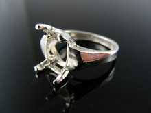 R141  RING SETTING STERLING SILVER, SIZE 5.5, 12X10 MM OVAL STONE