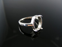 5422 RING SETTING STERLING SILVER, SIZE 7,  12X10 MM OVAL LOW DOME CAB STONE