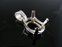 P34  STERLING SILVER PENDANT SETTING, 14X12 MM OVAL FACETED GEMSTONE