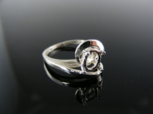 1952 RING SETTNG STERLNG SILVER, SIZE 5, 7X5 MM OVAL CAB STONE