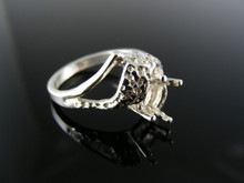 5555  RING SETTING STERLING SILVER, SIZE 7, 7X5 MM OVAL STONE